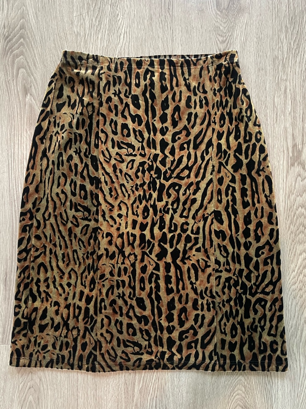 Vtg 90s Natalie rose Los Angeles Leopard print midi skirt